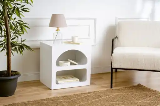 Noptiera Lorin Alb 50x50x38 cm Preț redus
