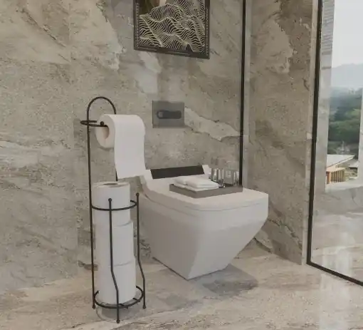 Suport hârtie igienică SB161 Negru 15.5x15x66.5 cm Premium