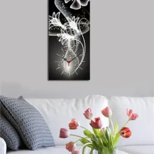 Disponibil imediat Ceas de perete decorativ din pânză 3070CS Multicolor 30x70x3 cm
