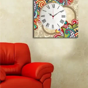 Retur ușor Ceas de perete decorativ din pânză 4545CS Multicolor 45x45x3 cm