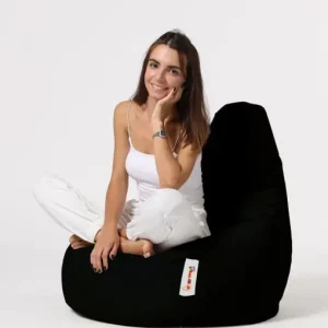 Fotoliu puf de gradina Drop Negru 80x80x33 cm Preț mic