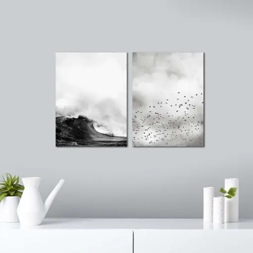 Tablou, 2 bucati Anthropia Multicolor 30x40 cm Lichidare de stoc