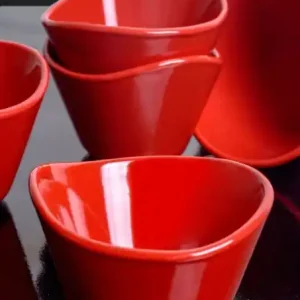 Set boluri ceramice, 6 bucati Tigela Rosu 7.1x11x7.1 cm Comandă acum