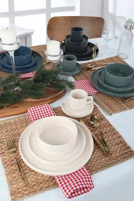 Set veselă din ceramică, 20 bucati Ceram Spectra Multicolor 27x27x2 cm Ofertă exclusivă