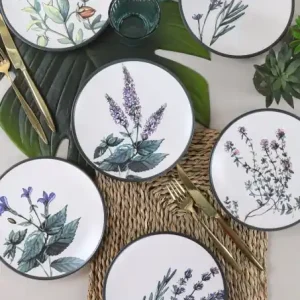 Set farfurii din ceramică pentru desert, 6 bucati Ceramic wave Alb 20x20x20 cm Ofertă