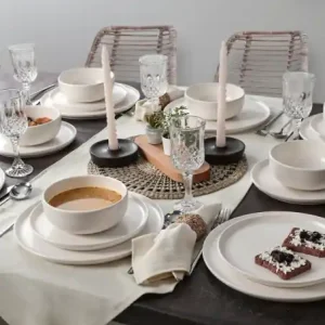 Set veselă din ceramică, 18 bucati X134700 Alb 28x28x2 cm Chilipir