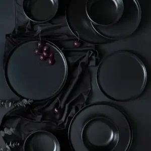 Set veselă din ceramică, 18 bucati X134710 Negru 28x28x2 cm Preferatul clienților
