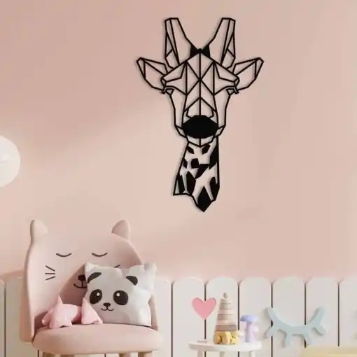 Tablou metalic Giraffe Negru 33x50 cm Ofertă