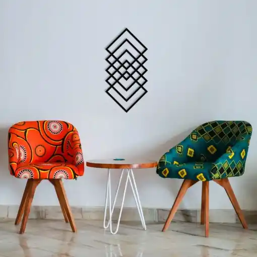 Tablou metalic Geometry Negru 30x60 cm Chilipir