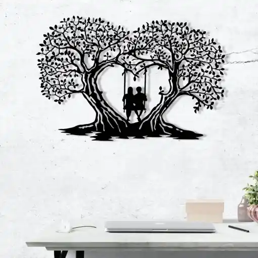 Tablou metalic Love Negru 65x43 cm Retur gratuit