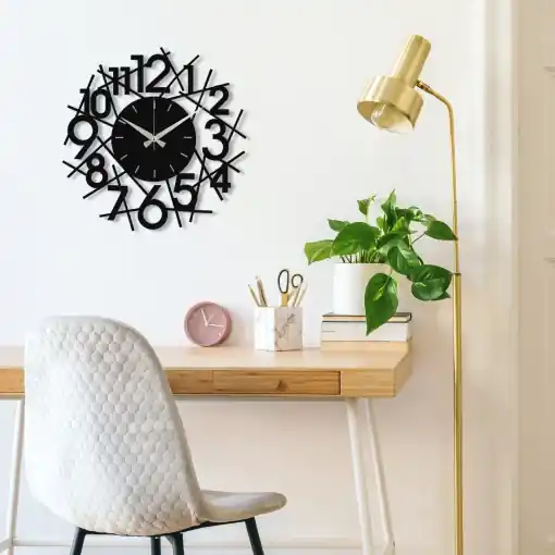 Ceas de perete decorativ din metal Rasputin Negru 48x48 cm Cumpără online