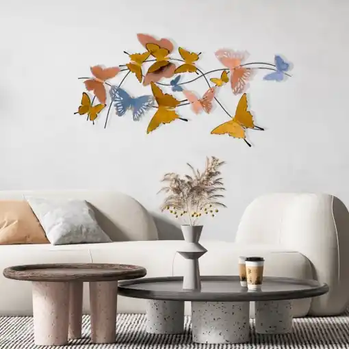 Reducere specială Tablou metalic Butterflies Multicolor 105x8x57 cm