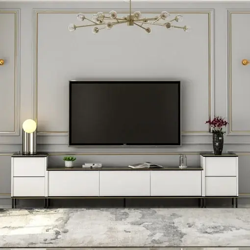 Ofertă specială Consola TV Imaj Alb 180x45.2x35 cm