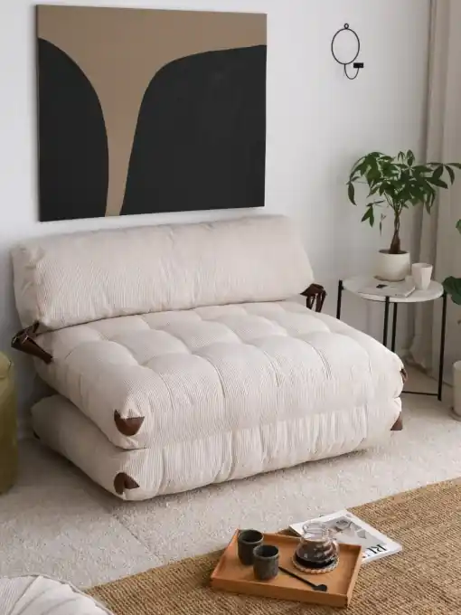 Calitate înaltă Canapea extensibilă cu 2 locuri Fold Alb 120x79x75 cm
