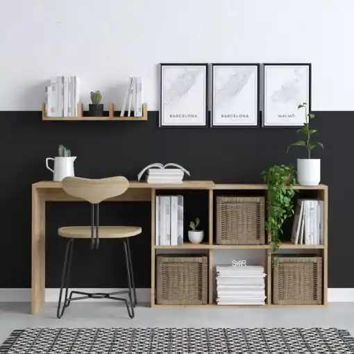 Retur ușor Birou Blake Stejar 74x145x45 cm
