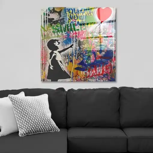 Tablou din sticlă temperată CAM4124 Multicolor 70x70x0.4mm Calitate înaltă