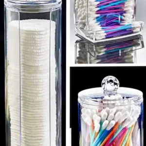 Set 3 recipiente organizatoare de machiaj FT Transparent 10x9x7 cm Cumpără online