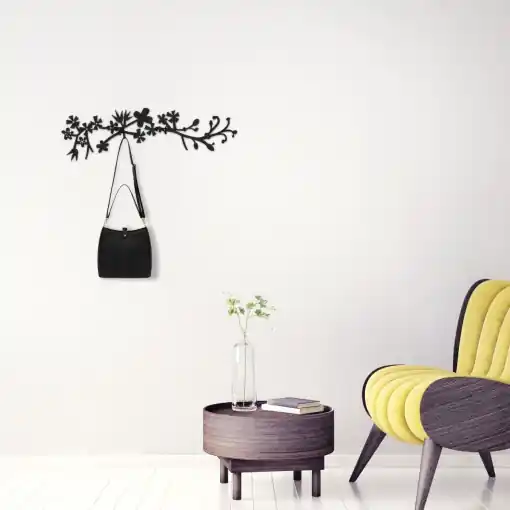 Ultima șansă Cuier metalic Model Bahar, Negru, 70x3x23 cm
