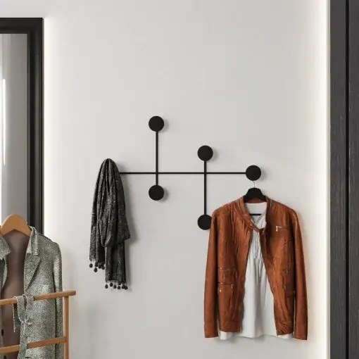 Cuier metalic Model Dama, Negru, 82x60x10 cm Reducere