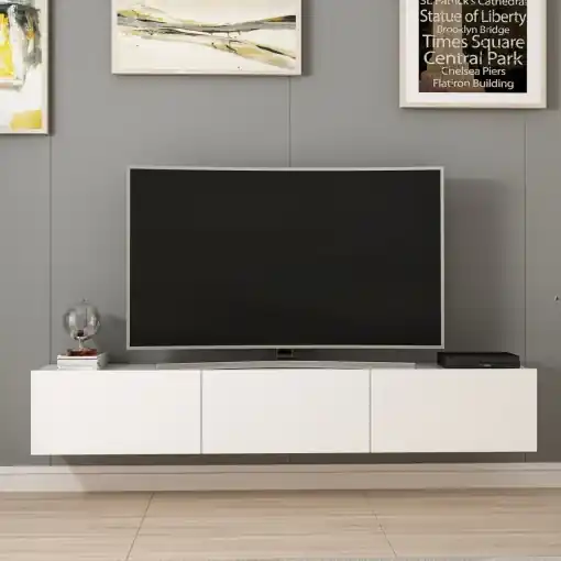Preț redus Consola TV Rigel Alb 180x30x32 cm