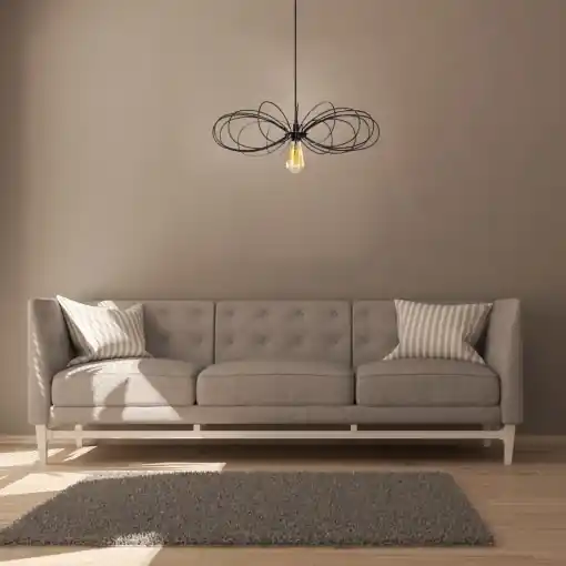 Expediere rapidă Lustra Hemdem Negru 58x58x112 cm
