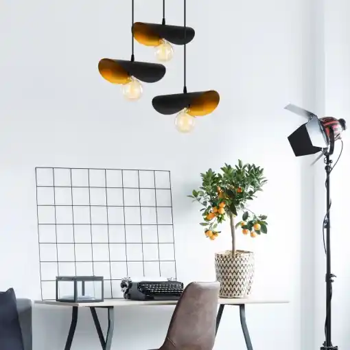 Expediere rapidă Lustra Sivani Negru 45x106 cm