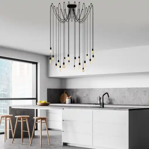 Lustra Kabluni Negru 246x246x102 cm Livrare rapidă