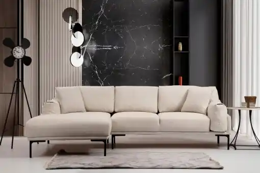 Expediere rapidă Colțar Leo Crem 255x150x65 cm