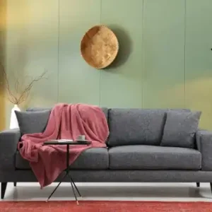 Reducere de preț Canapea extensibilă cu 3 locuri Nordic Gri inchis 210x90x85 cm