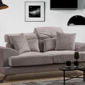 Calitate înaltă Canapea 2 locuri Frido Gri deschis 185x100x92 cm
