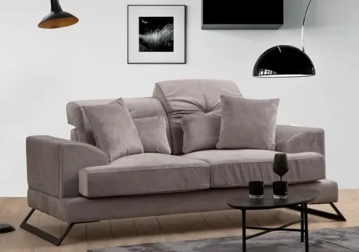 Calitate înaltă Canapea 2 locuri Frido Gri deschis 185x100x92 cm