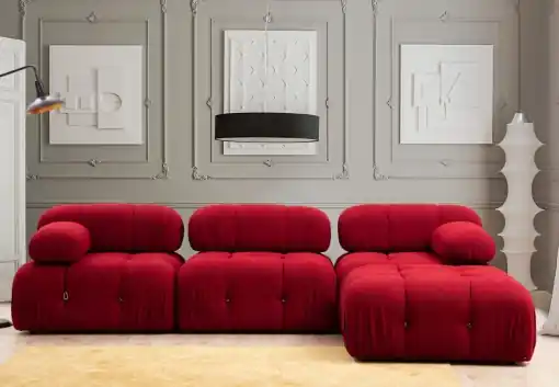 Reducere specială Colțar modular Bubble Rosu 288x190x75 cm