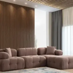 Colțar modular dreapta Doblo Cappuccino 315x210x80 cm Reducere de preț