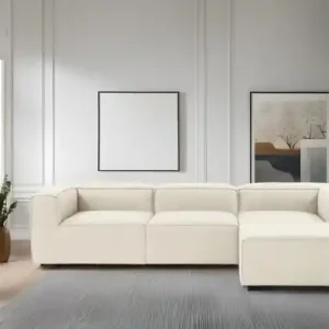 Colțar dreapta Fora Ecru 296x185x66 cm Reducere de preț