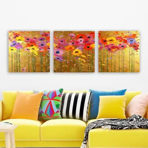 Tablou, 3 bucati PMDR73 Multicolor 30x30x3 cm Doar azi