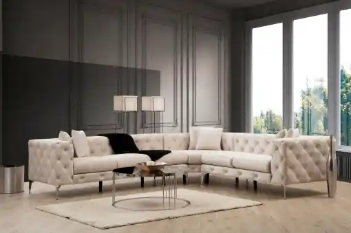 Promoție Colțar stanga Como Ecru 310x70x270 cm