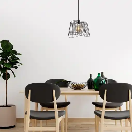 Lustra Byisoo Negru 40x40x126 cm Reducere de preț