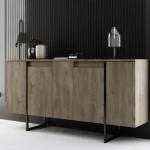 Doar azi Comoda Model Luxe, Negru/Nuc, 160x35x80 cm