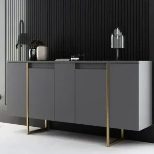 Comoda Model Luxe V1, Auriu/Nuc, 160x35x80 cm Preț promoțional
