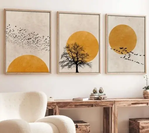 Tablou, 3 bucati Huhu147 Multicolor 50x70 cm Ofertă de sezon