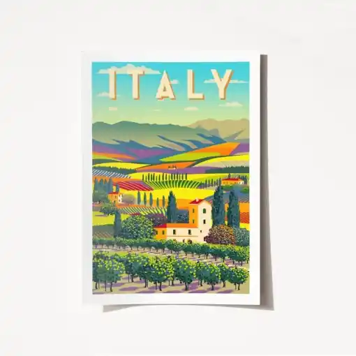 Disponibil imediat Poster A4 Italy Multicolor 21x29.7 cm