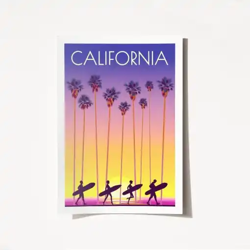 Noutate Poster A4 California Multicolor 21x29.7 cm