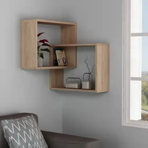 Raft de colt Ring Stejar 68x68x60 cm Reducere specială