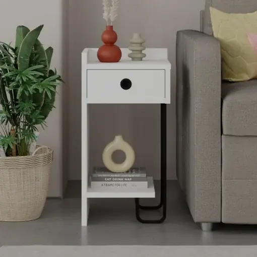 Reducere specială Noptiera Sirius Alb 32x61x30 cm