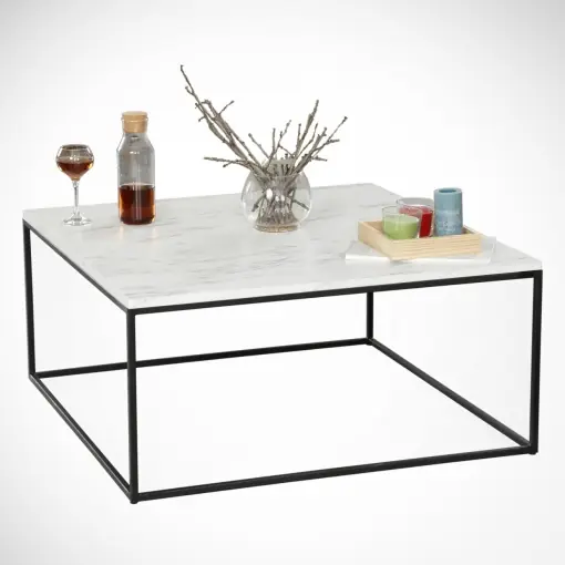 Ofertă specială Măsuţă de cafea Poly Alb 75x43x75 cm