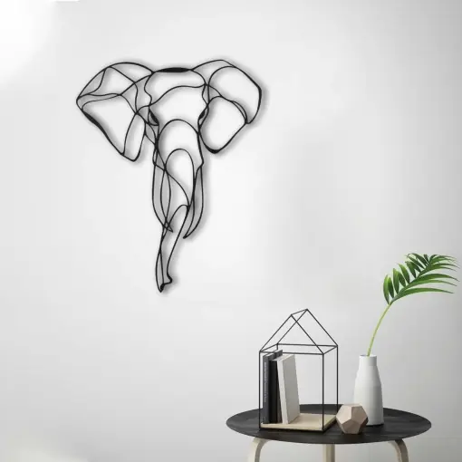 Tablou metalic Elephant Negru 52x41 cm Vezi acum