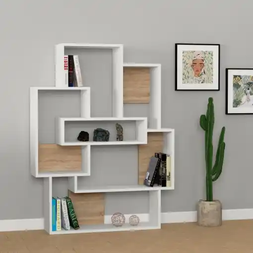 Bibliotecă Barce Alb 101x132x22 cm Ultima șansă