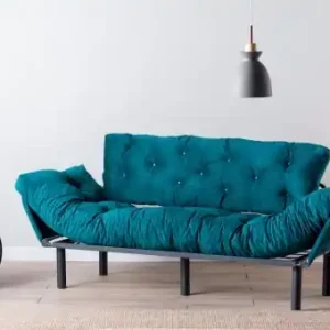 Canapea extensibilă cu 3 locuri Nitta Verde inchis 225x70 cm Reducere specială