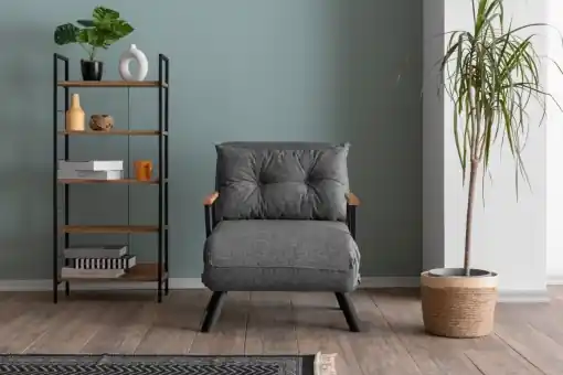 Calitate înaltă Fotoliu extensibil Sando Gri deschis 175x60x60 cm