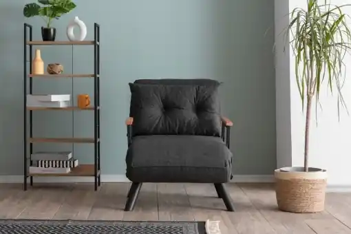 Reducere extra Fotoliu extensibil Sando Gri inchis 175x60x60 cm